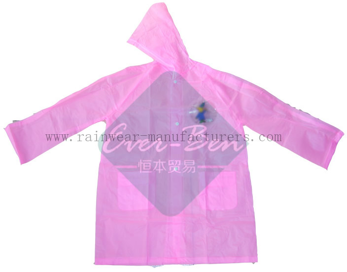 PVC Pink womens waterproof jacket-ladies plastic raincoats-vinyl raincoat with hood